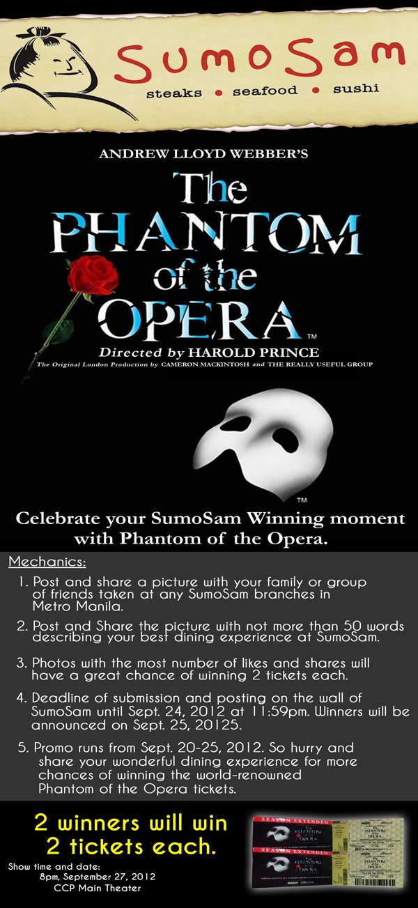Mom's World of Arts and Happiness Win a Free Ticket The Phantom of